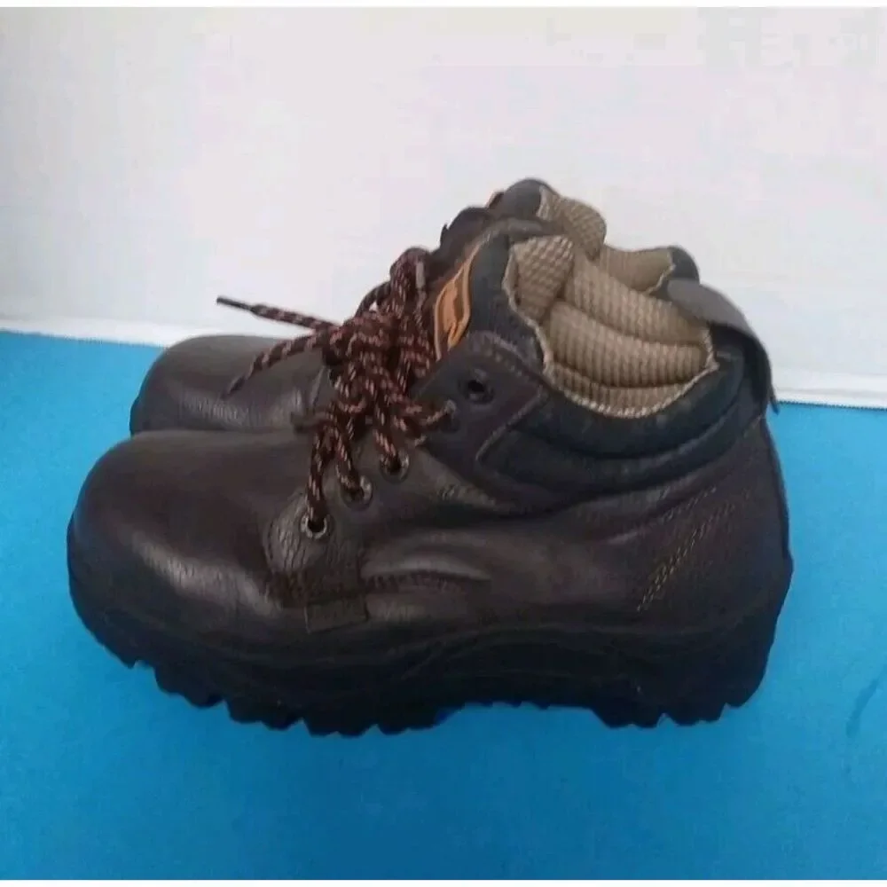 Vallor Brown Leather Safety Work Boots‎ Steel Toe Industrial Footwear